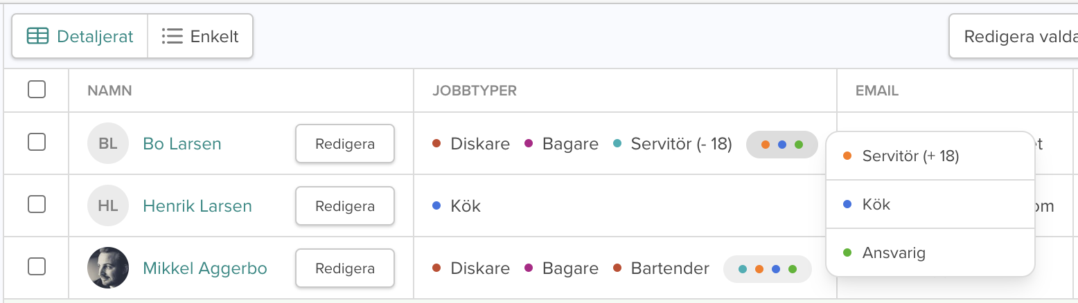 Jobbtyper i Smartplan